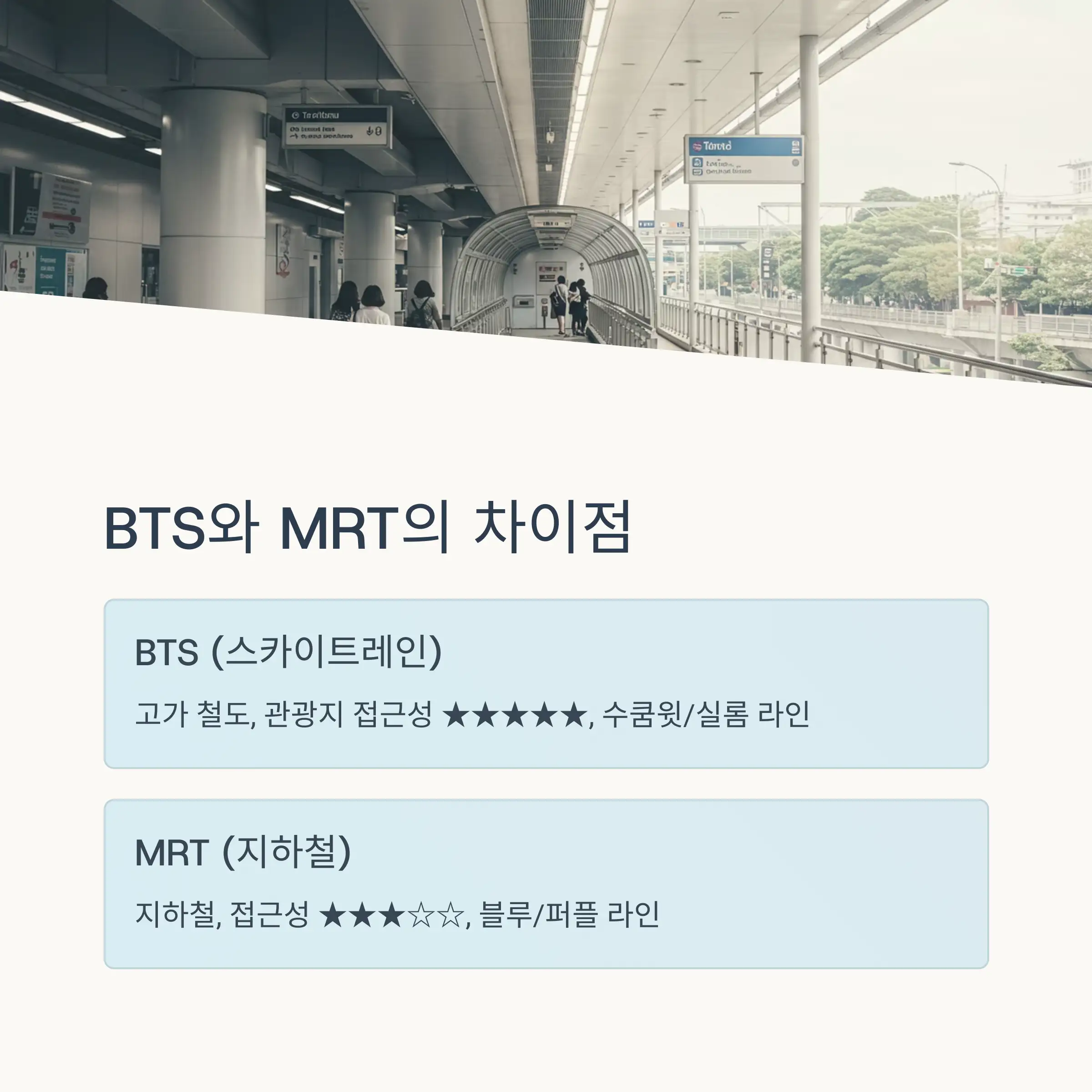 요금 비교 : BTS vs MRT