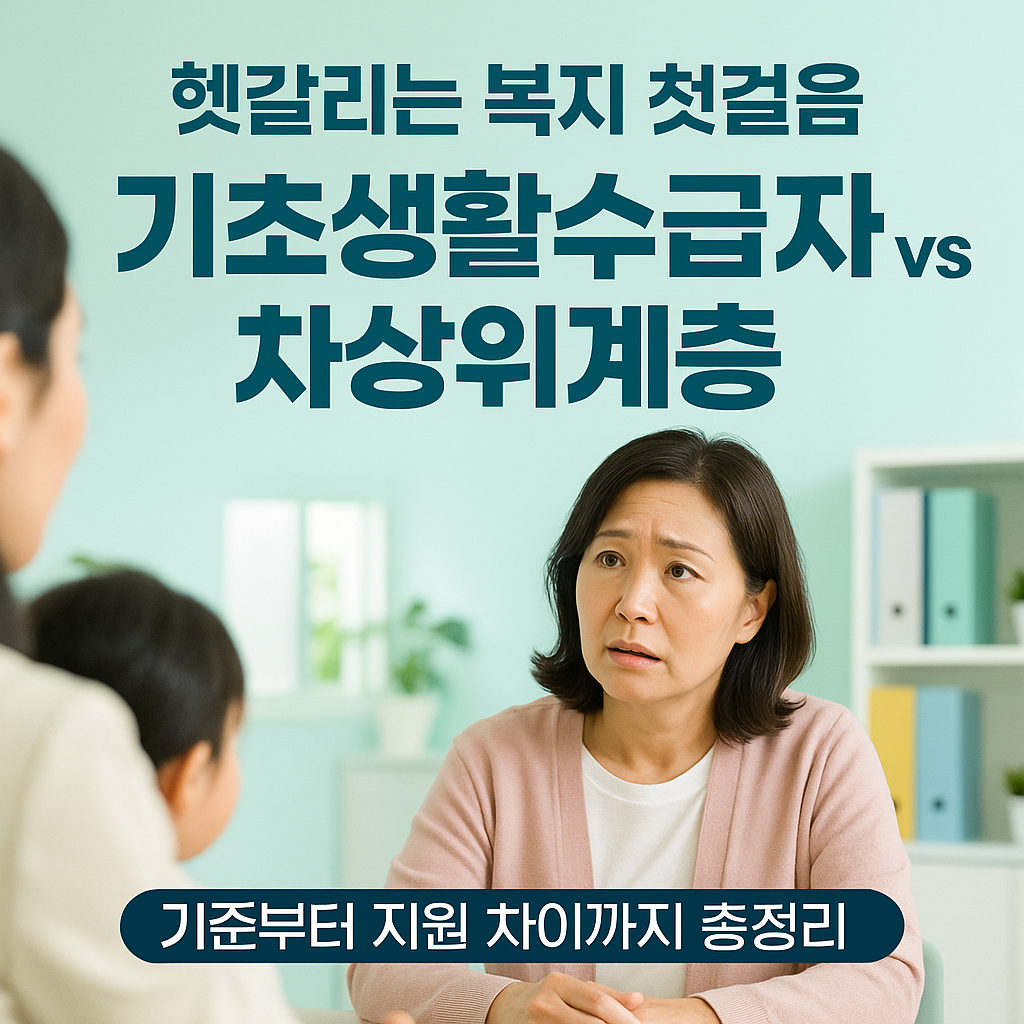 [1편]기초생활수급자 vs 차상위계층 차이점 정리