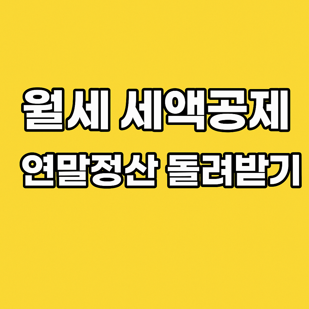 2025 월세 세액공제 - 연말정산 75만 원 돌려받는 무주택자 전략