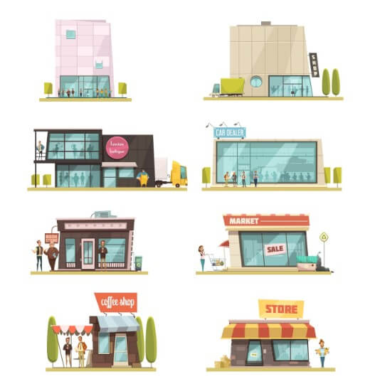 여러 종류의 가게들