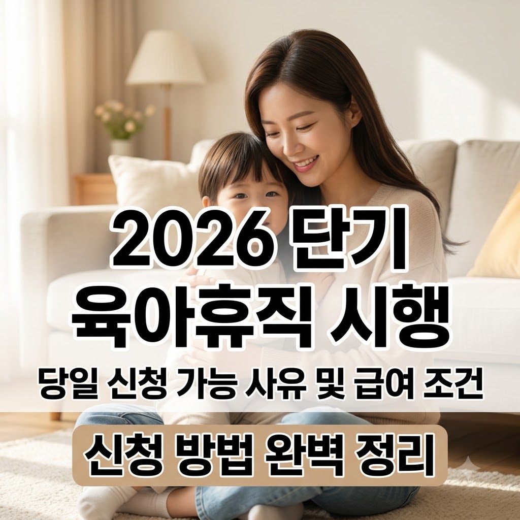 2026년 단기 육아휴직 당일 신청 사유 및 급여 조건 안내