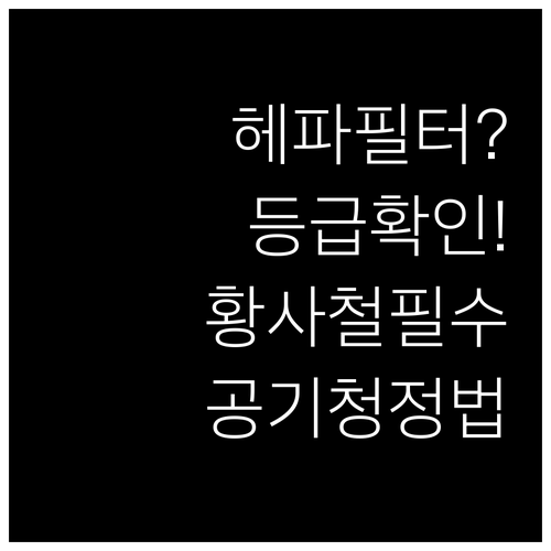 헤파 필터 등급 확인과 황사철 공기청..