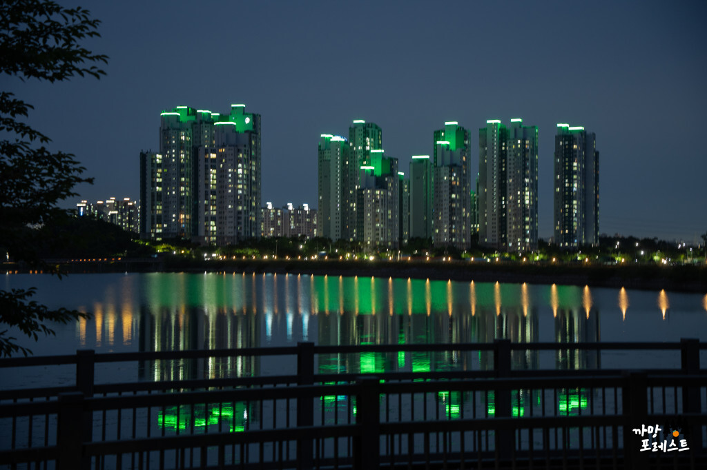 왕송호수 공원 빌딩 야경