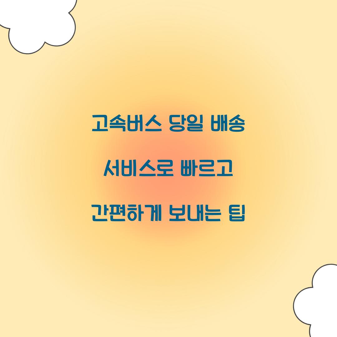 고속버스 당일 배송 서비스