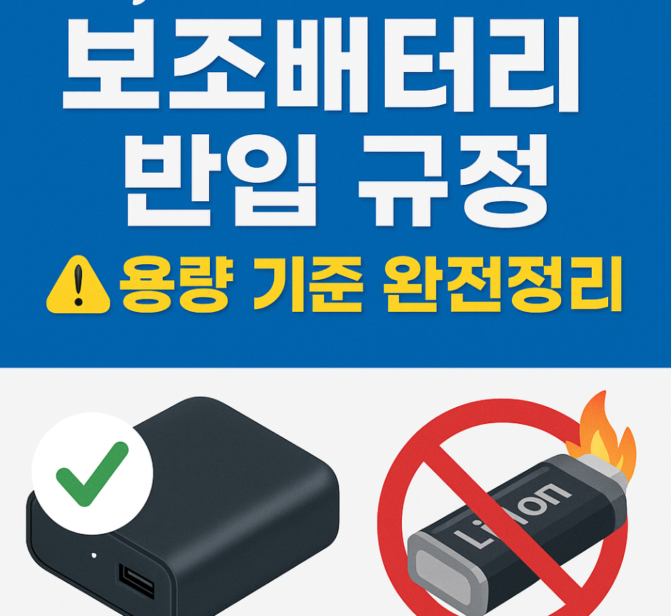 보조배터리 기내반입 완전정복: 허용, 용량 및 규정 가이드