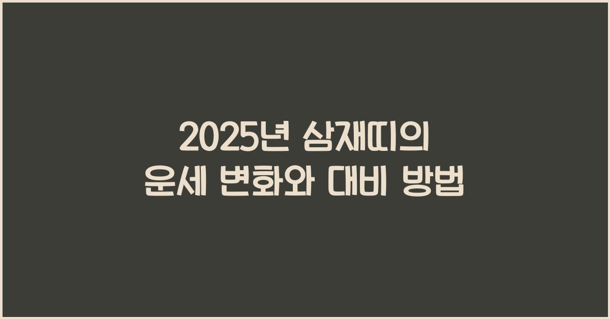 2025년 삼재띠