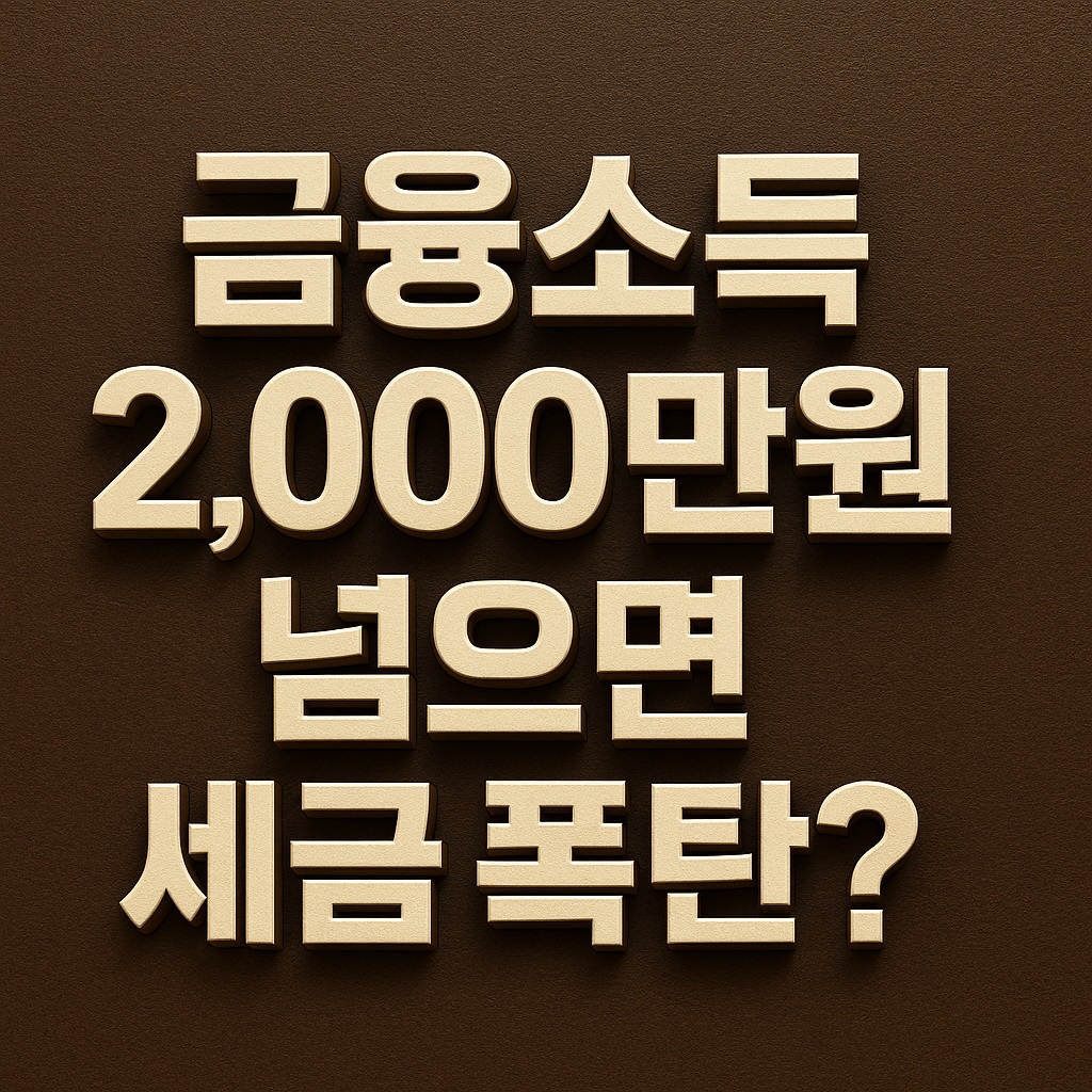 금융소득 2000만원 초과할 경우 절세방법