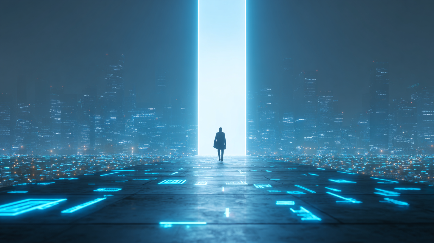 취업을 위해 노력하는 사람 상징화 일러스트