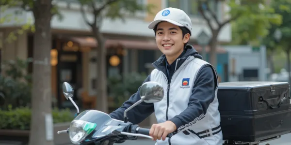 냉풍조끼 착용한 배달 기사