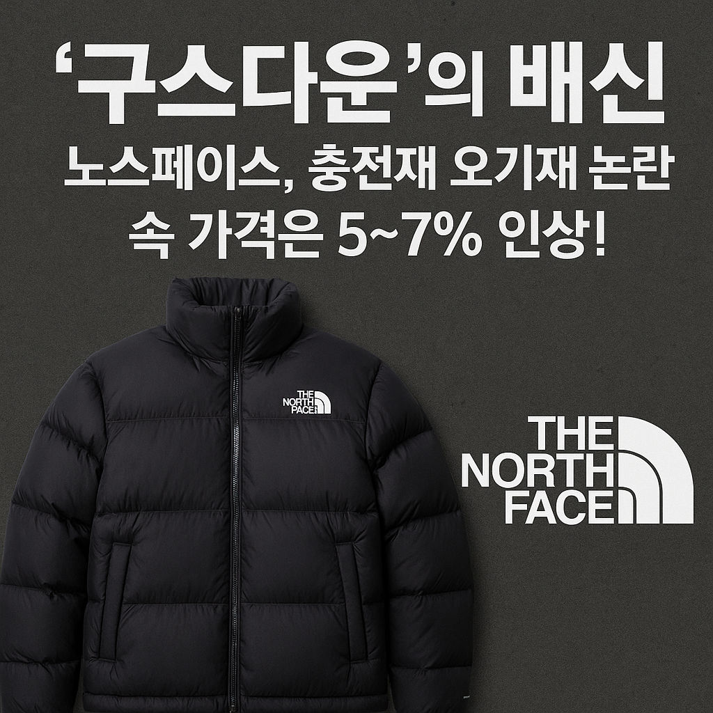 🦆 '구스다운'의 배신: 노스페이스, 충전재 오기재 논란 속 가격은 5~7% 인상!