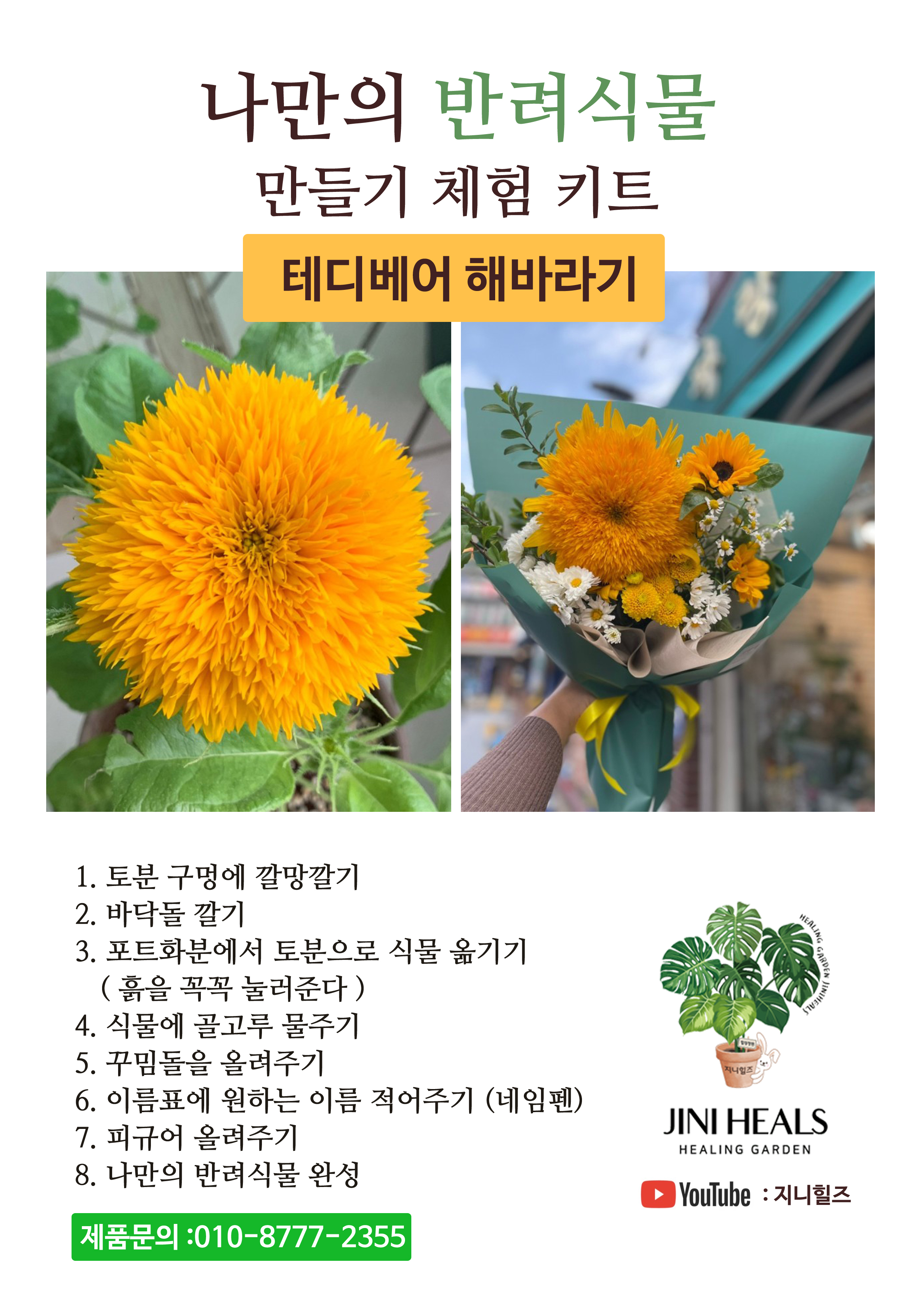 나만의 반려식물 만들기 체험키트 - 테디베어 해바라기 심기 내년에도 기대해주세요 : )