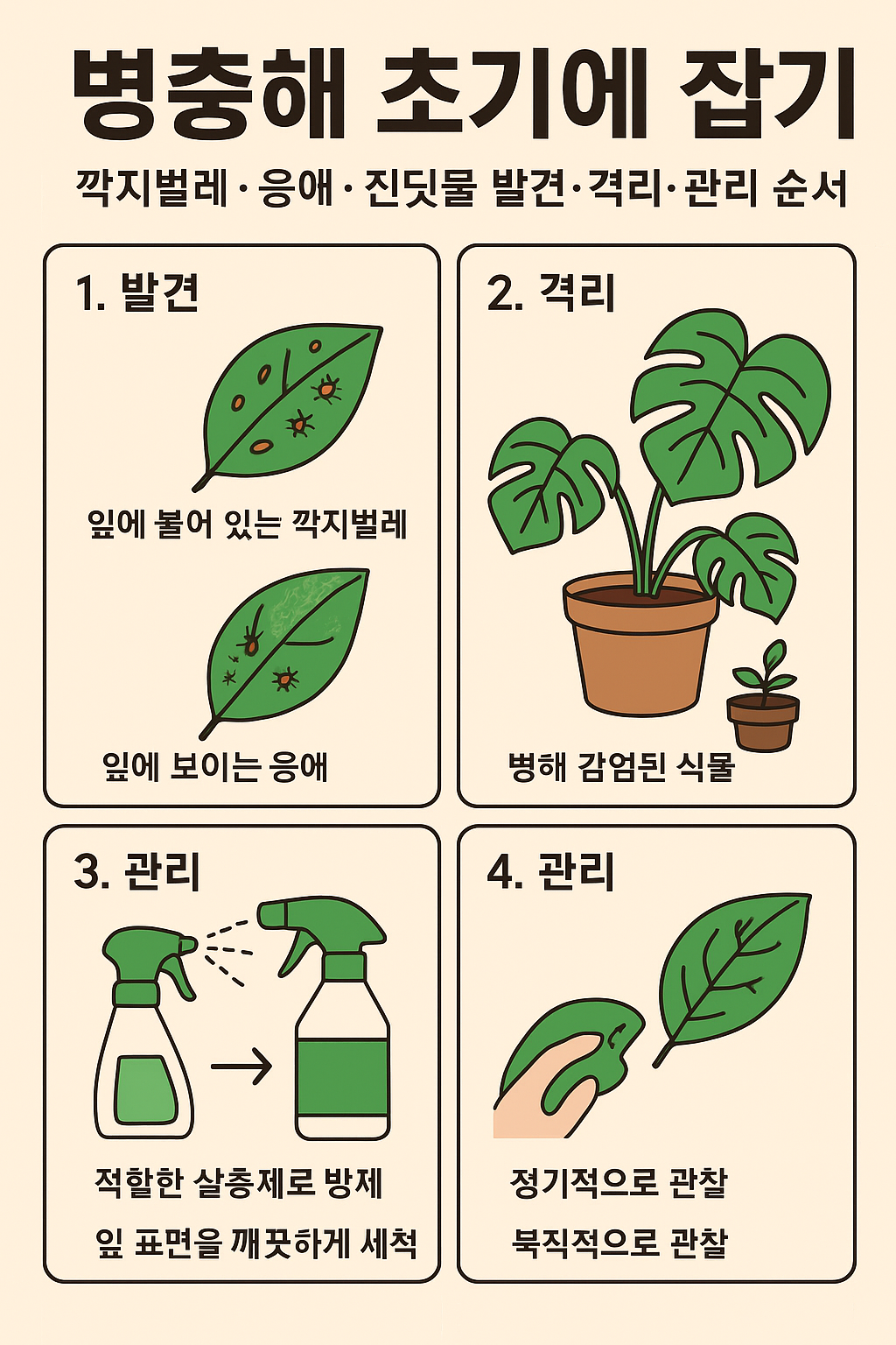 병충해 초기 잡기