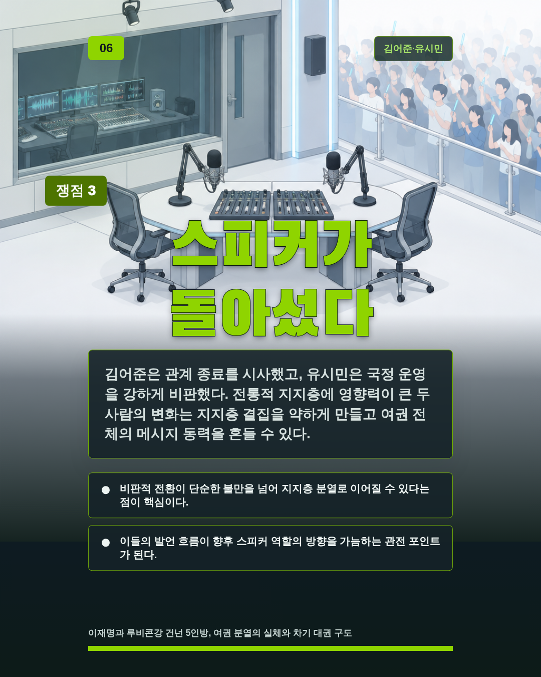 스피커가 돌아섰다