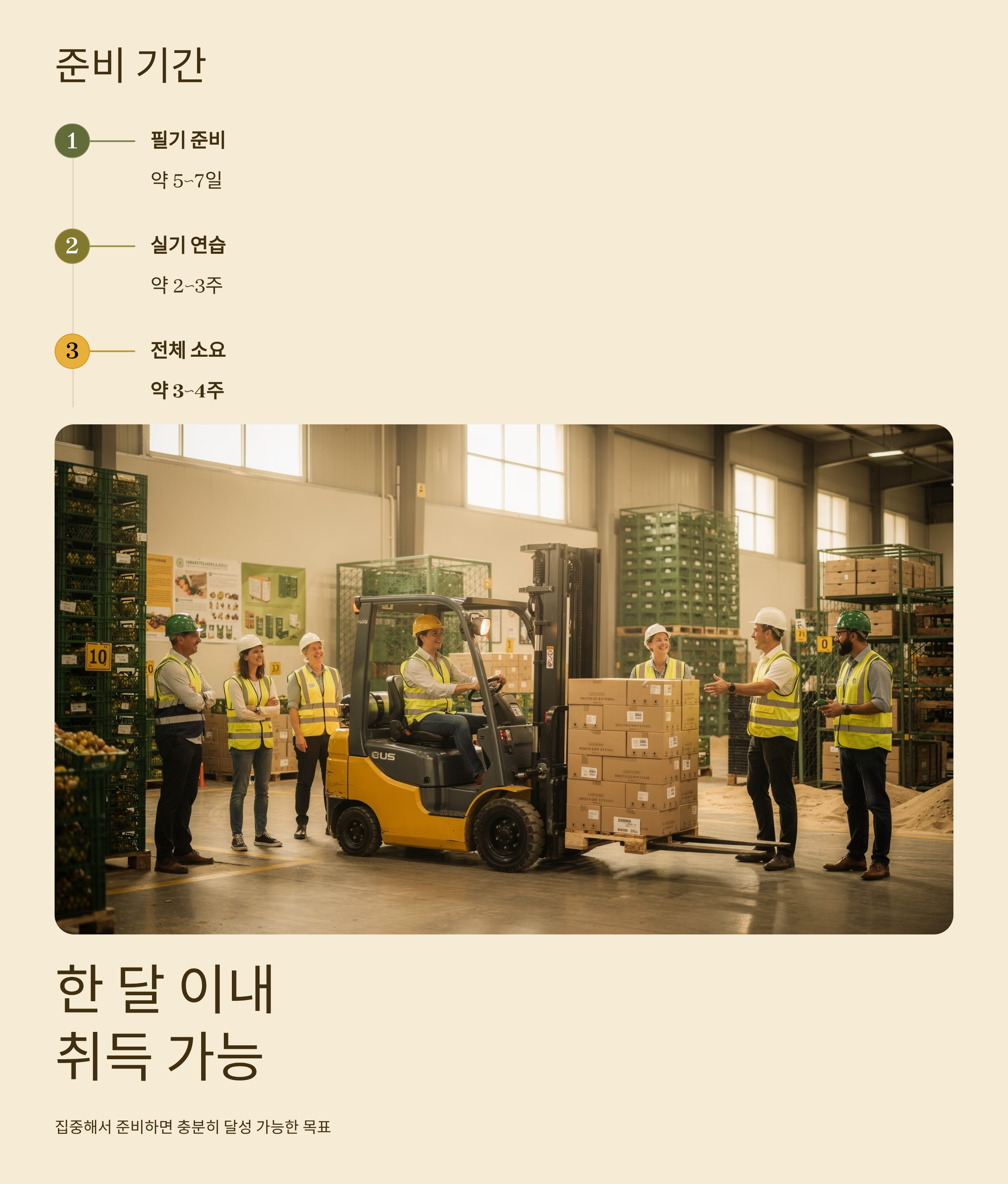 지게차 면허 따기 준비기간