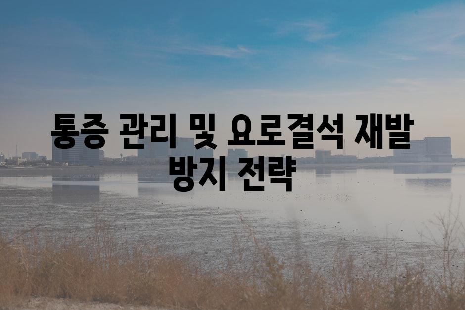 통증 관리 및 요로결석 재발 방지 전략