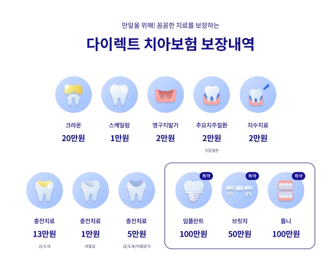 라이나 치아보험 보장내역 (출처:라이나생명 다이렉트)