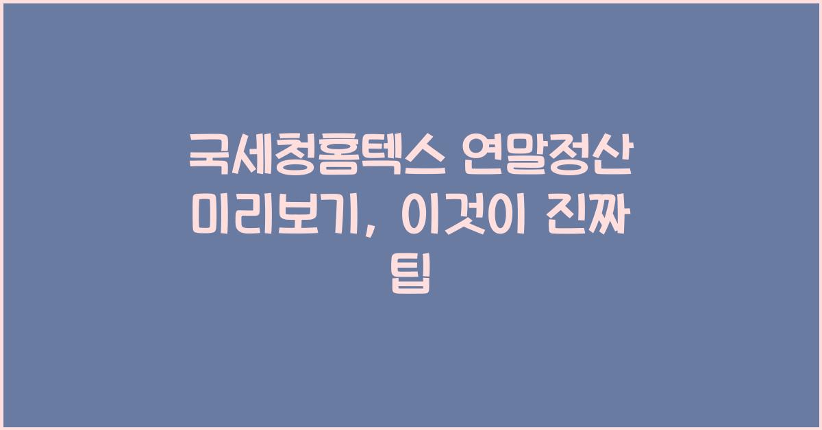 국세청홈텍스 연말정산 미리보기