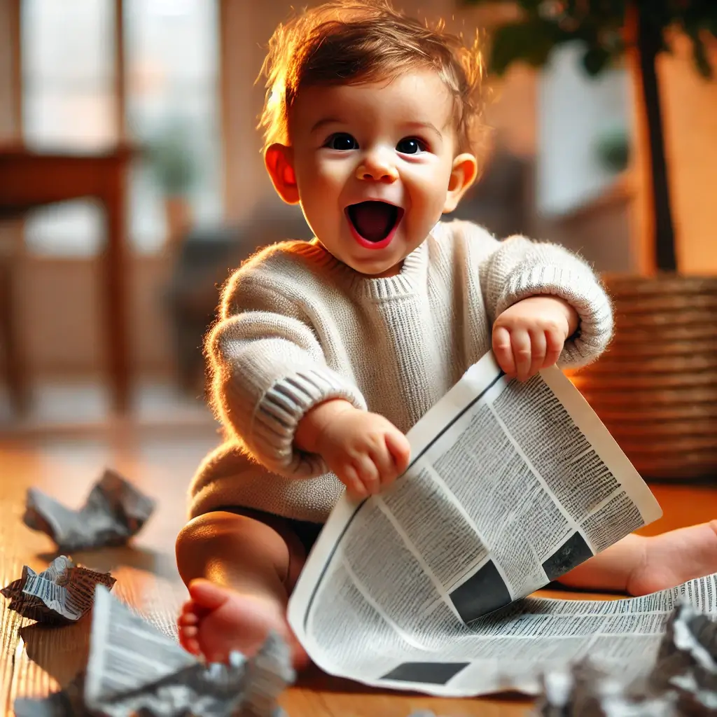 소근육 자극 놀이하는 아기