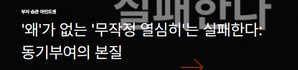 '왜'가 없는 '무작정 열심히'는 실패한다: 동기부여의 본질