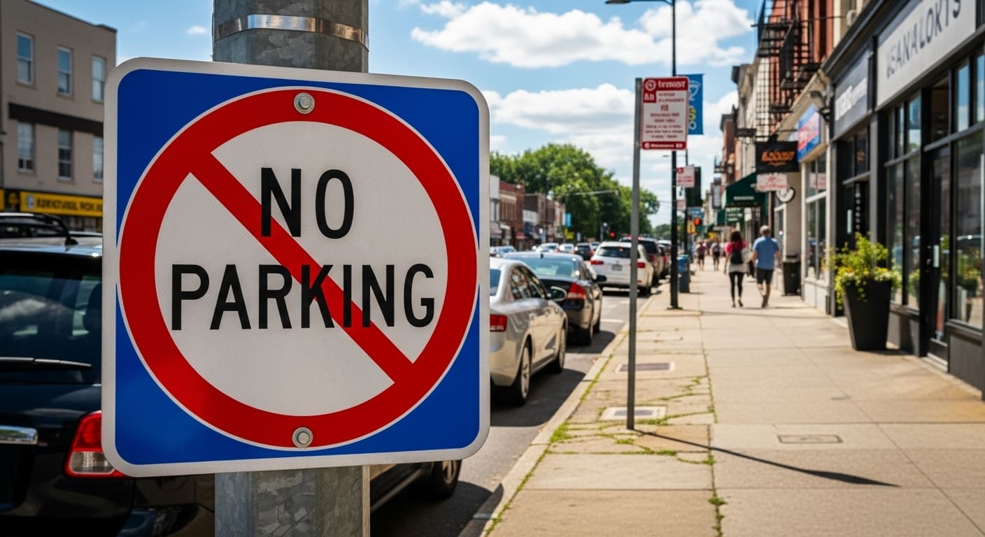 불법 주정차 차량 단속 현장 모습