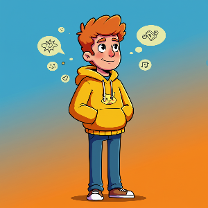 어떤 생명보험 상품을 고를까 고민중인 직장인을 표현한 이미지