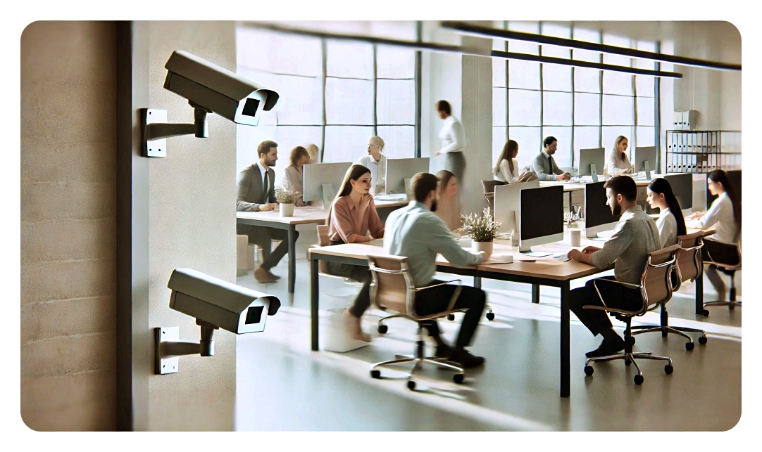 사무실 CCTV 설치 시 합법과 불법의 경계를 설명하는 이미지