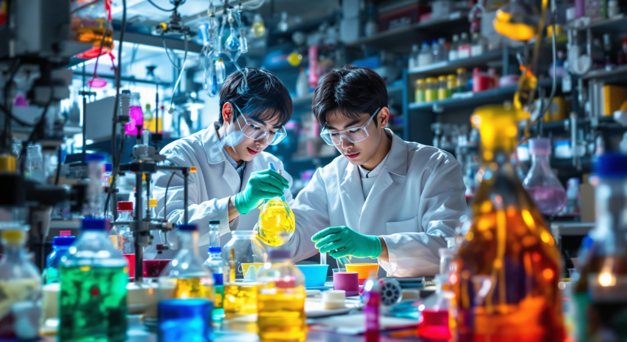 약대생들이 실습하는 장면