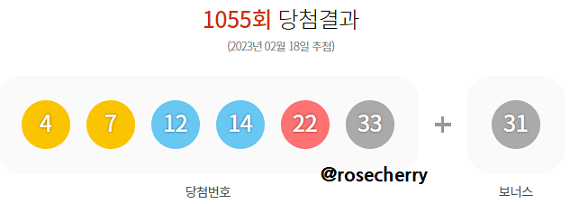 1055회차-당첨결과조회확인