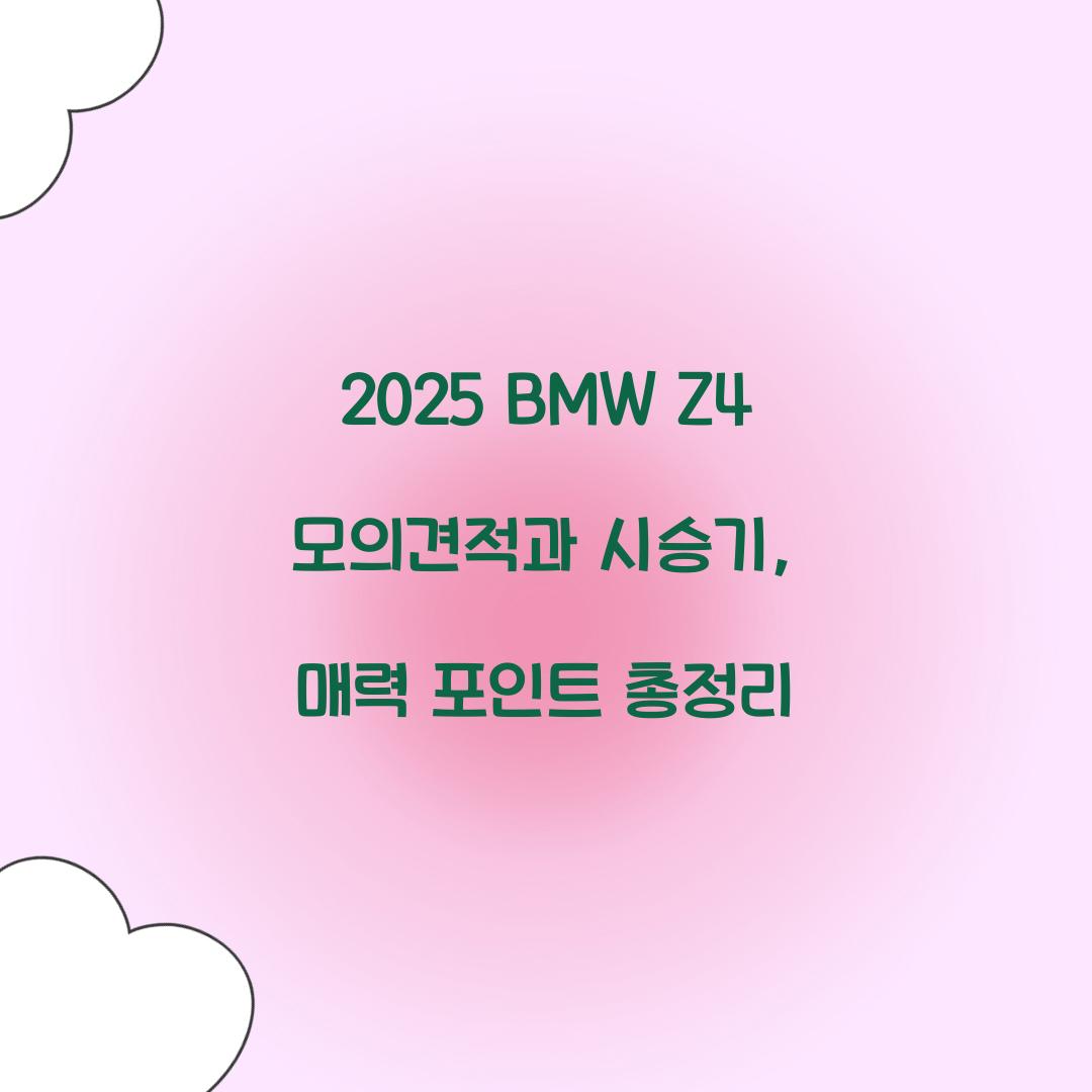 2025 BMW Z4 모의견적