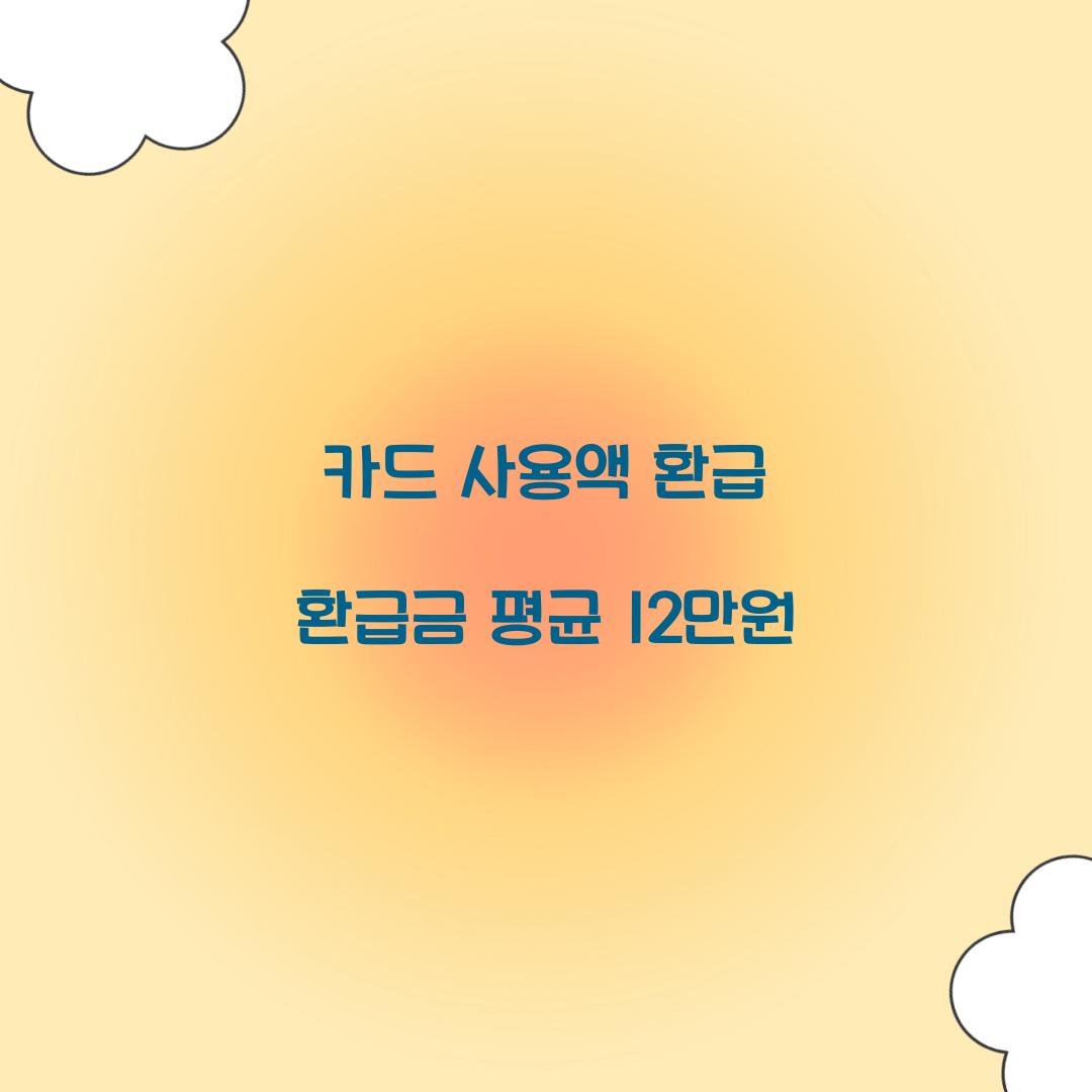 카드 사용액 환급 환급금 평균 12만원