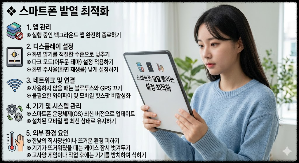 스마트폰 발열 줄이는 설정 최적화 방법