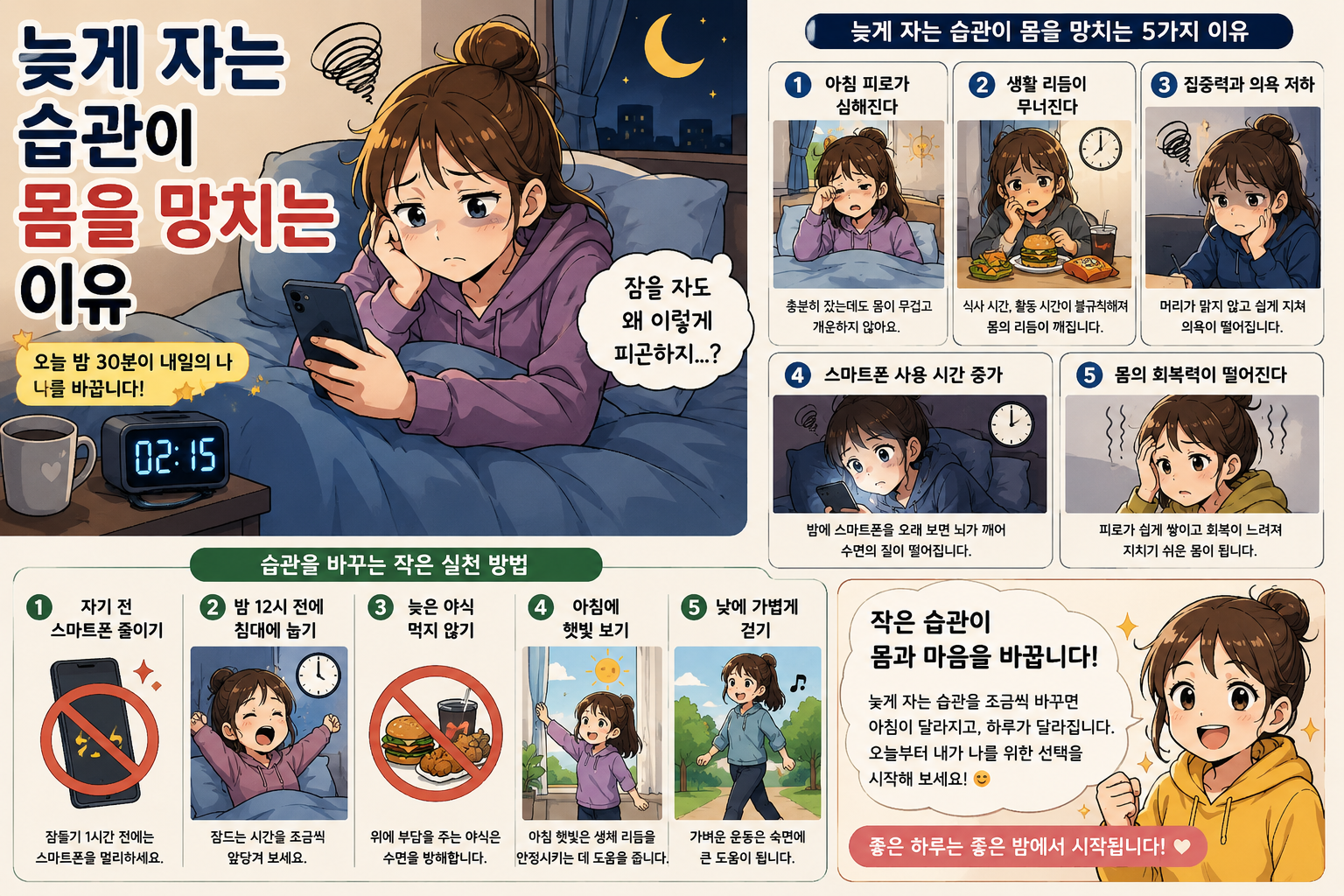 늦게 자는 습관이 몸을 망치는 이유