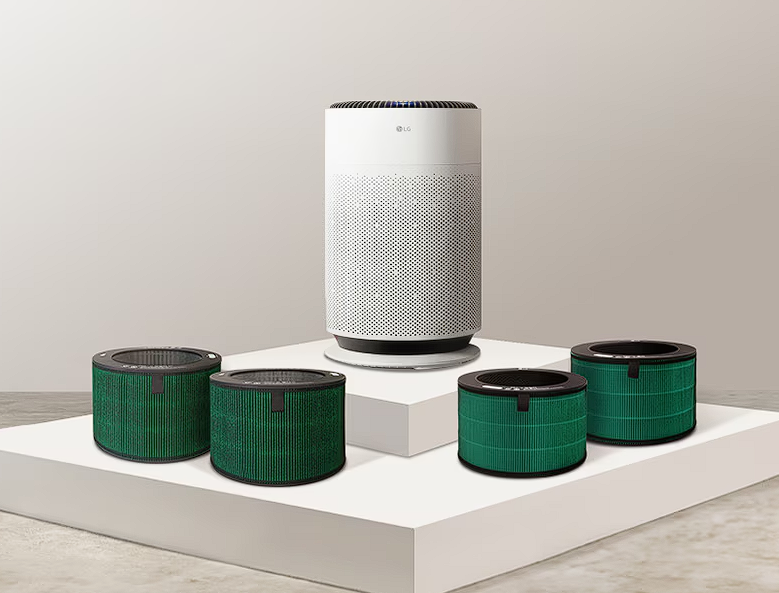 LG 공기청정기 필터 종류와 특징 설명 - 극세 필터, 집진 필터, 탈취 필터, 360° V 필터