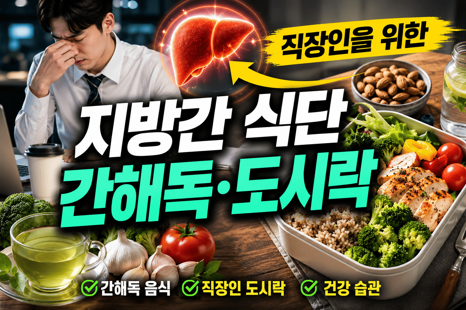 직장인을 위한 지방간 식단 (간해독, 도시락, 건강관리)