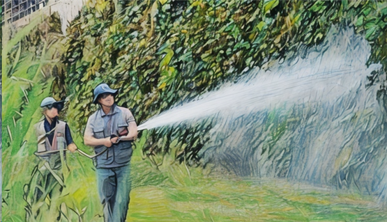 해충 방역하는 모습(일러스트)