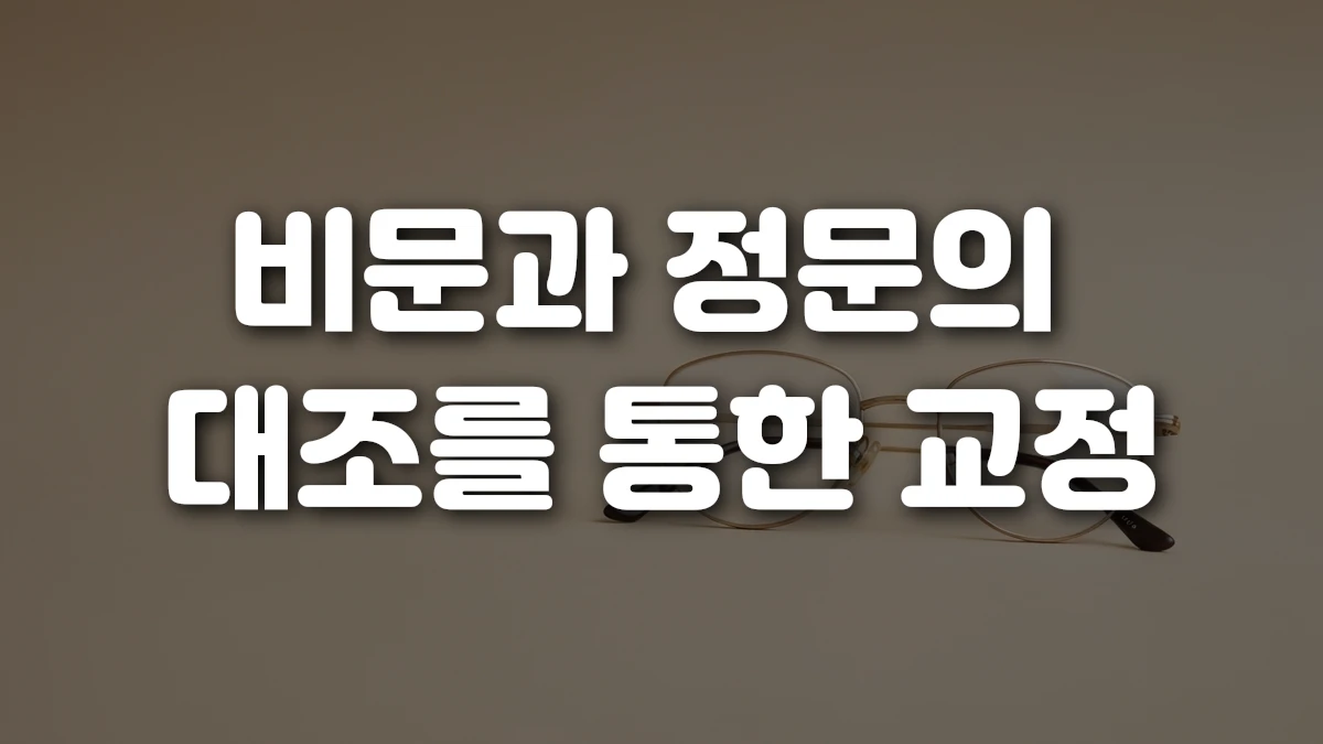 비문과 정문의 대조를 통한 교정