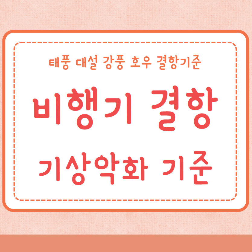 비행기 결항 기상악화