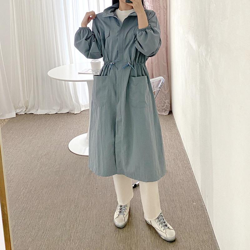 여성 롱 야상 점퍼 사파리 얇은 바람막이