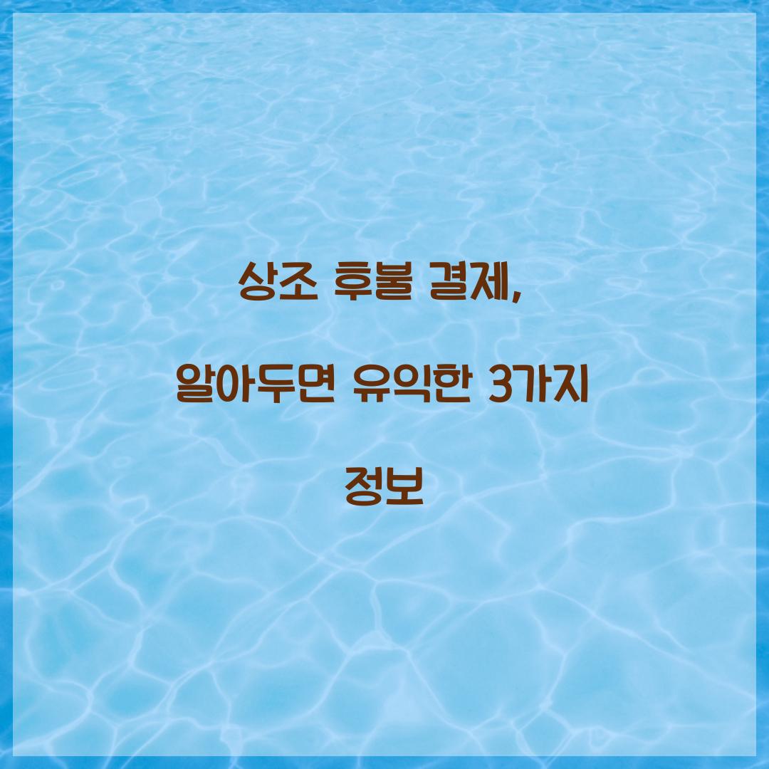 상조 후불 결제
