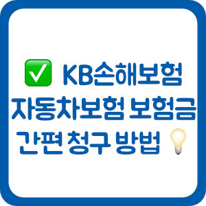 KB손해보험 자동차보험 보험금 간편 청구 방법