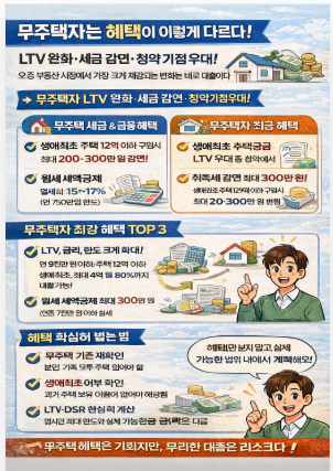 무주택자 혜택 총정리 (대출·세금·생애최초 지원 완벽가이드)