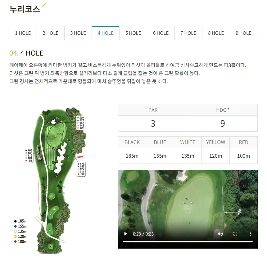 비콘힐스cc 누리코스 코스 공량