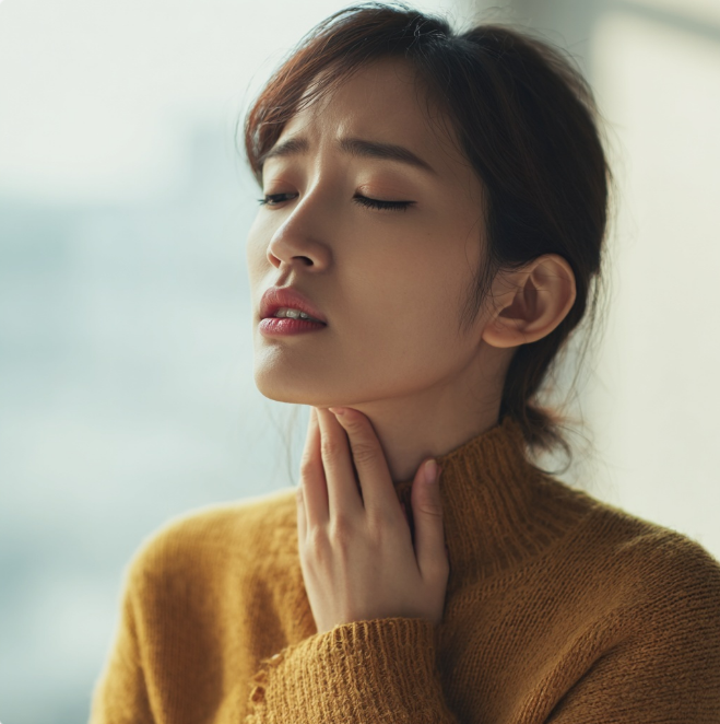 침삼킬때 따끔거리는 여자