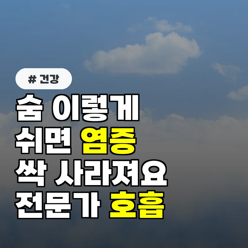 숨 이렇게 쉬면 염증 싹! 전문가가 추천하는 호흡법 3가지