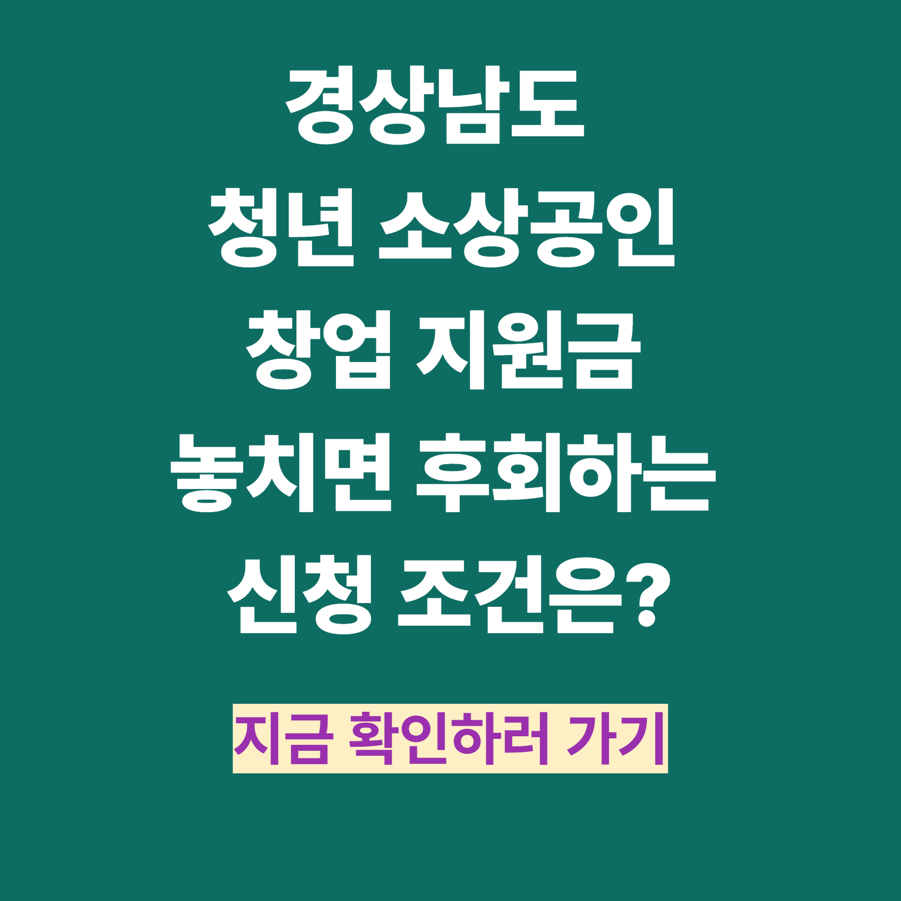 경상남도 청년 소상공인 창업 지원금, 놓치면 후회하는 신청 조건은?