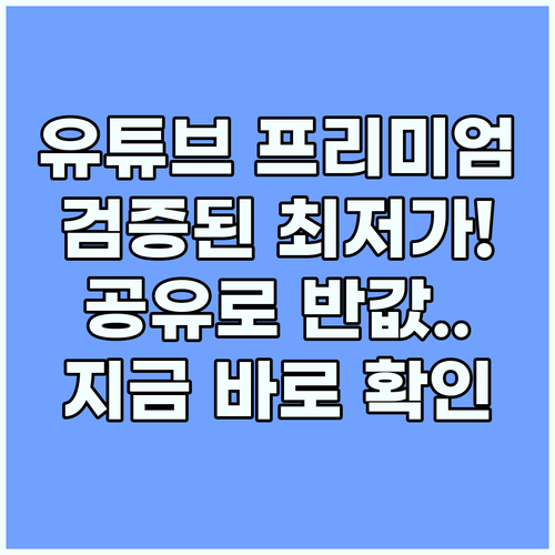 유튜브 프리미엄 할인 검증된 공유 플..