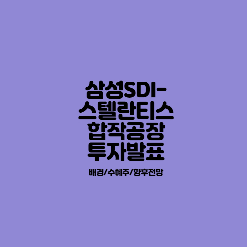 삼성SDI-스텔란티스 합작공장 투자 발표