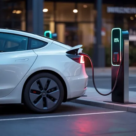 전기차 충전 비교 이미지 - 충전중인 전기차