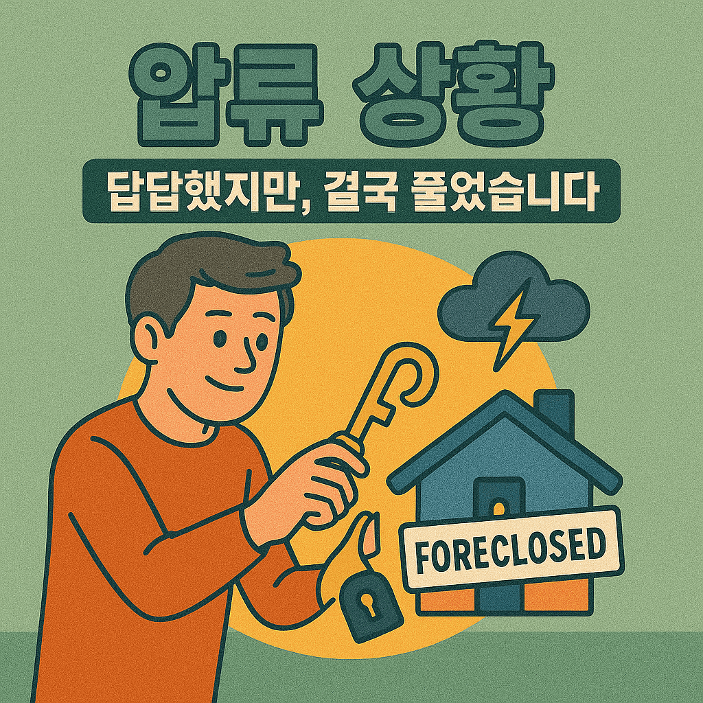 압류 상황을 해결하는 일러스트