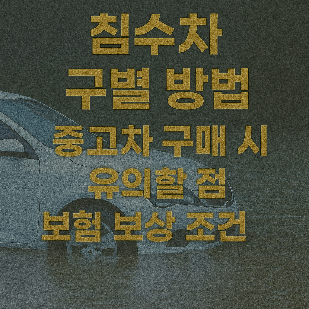 침수차 구별 방법 중고차 구매 시 유의할 점 보험 보상 조건 블로그 썸네일 사진